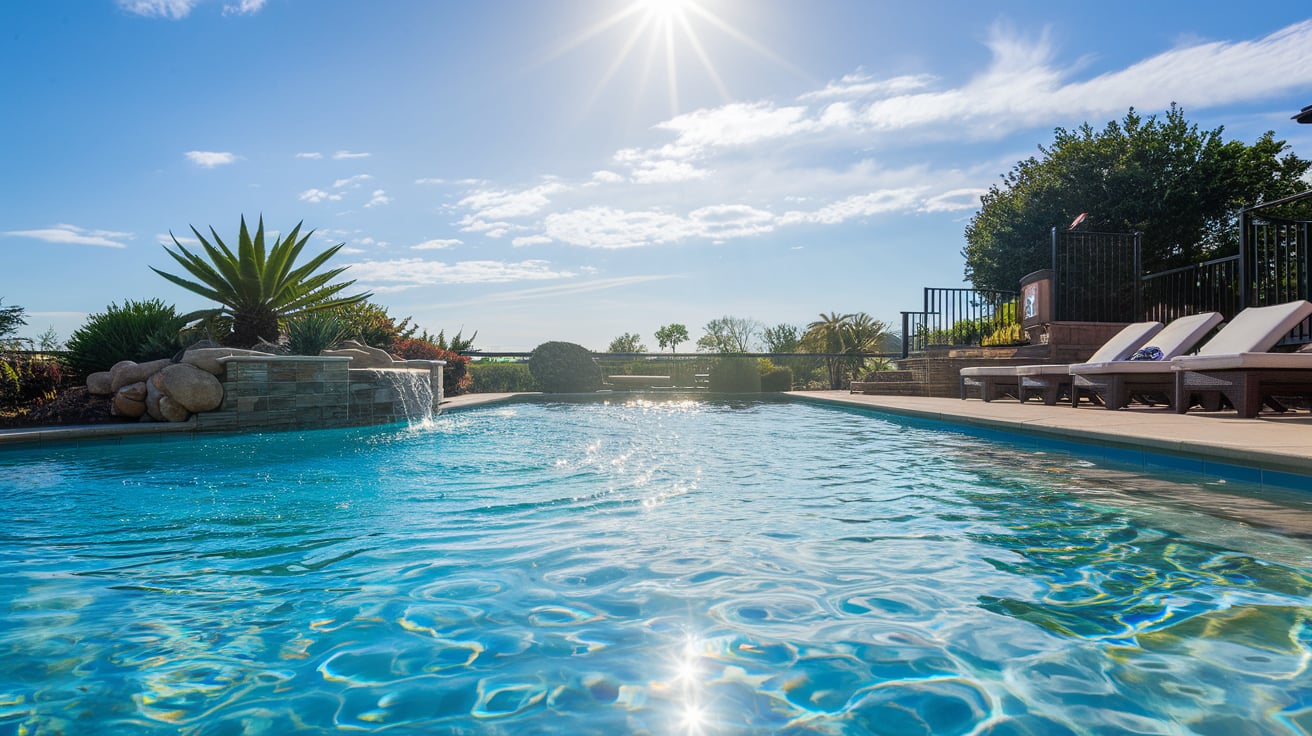 Crystal clear swimming pool.