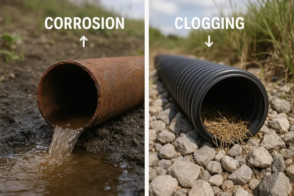 corrosion and clogging