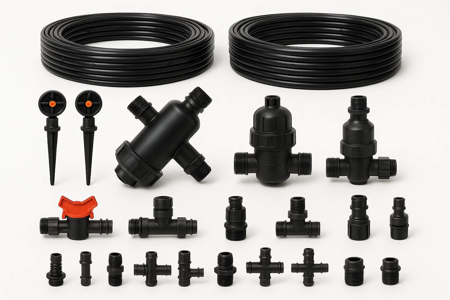 drip irrigation components range