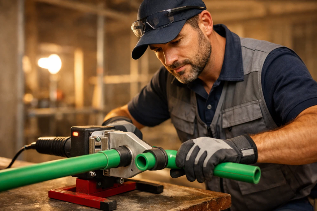 PPR pipe heat fusion welding installation process