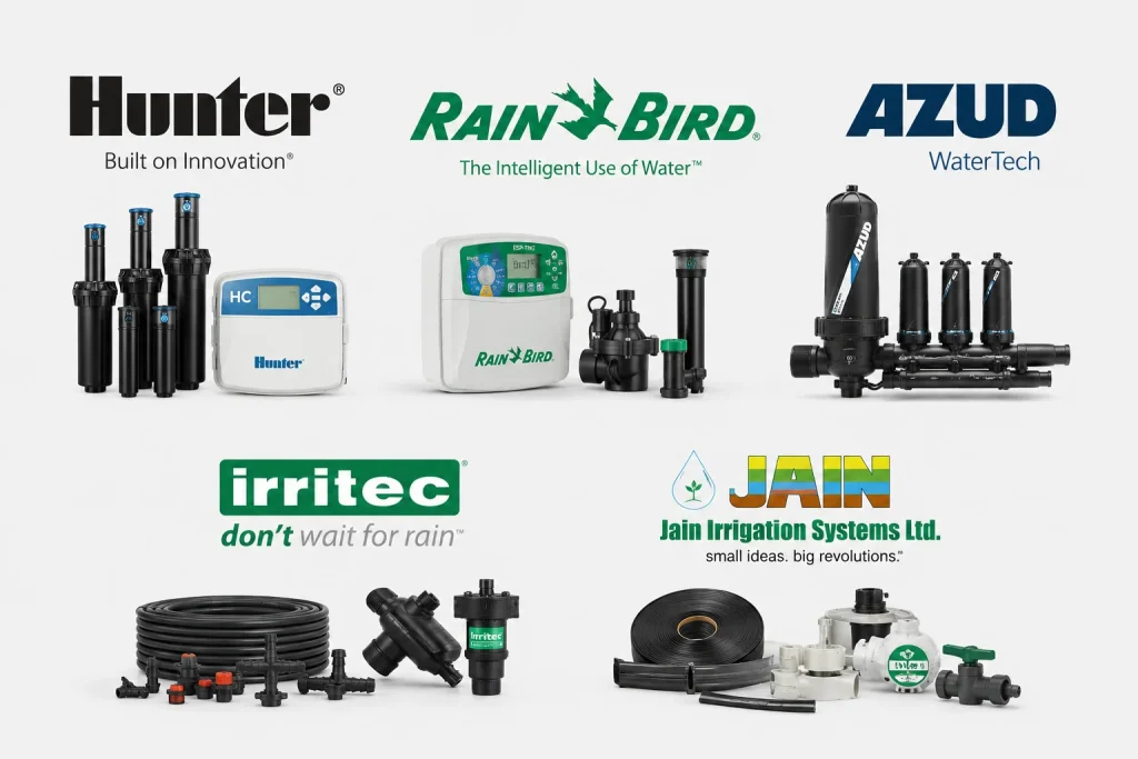Irrigation System Supplier in Dubai-brand collage