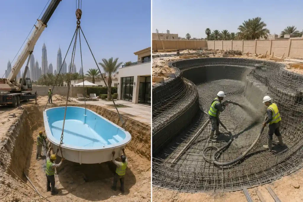 Fibreglass vs Concrete Pool: Which is Better for Dubai Homes? 2 Fibreglass vs Concrete Pool
